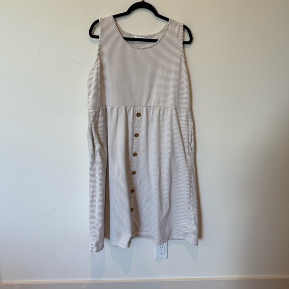 Denim & Company Sleeveless Button-Down Dress Cotton Womens Plus Size 2X beachy - Picture 1 of 9